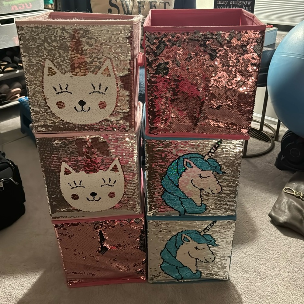 Foldable storage cubes set of 6